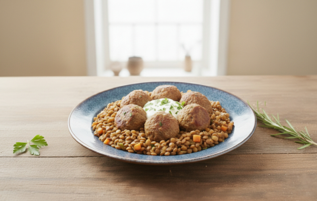 Чечевица с фрикадельками