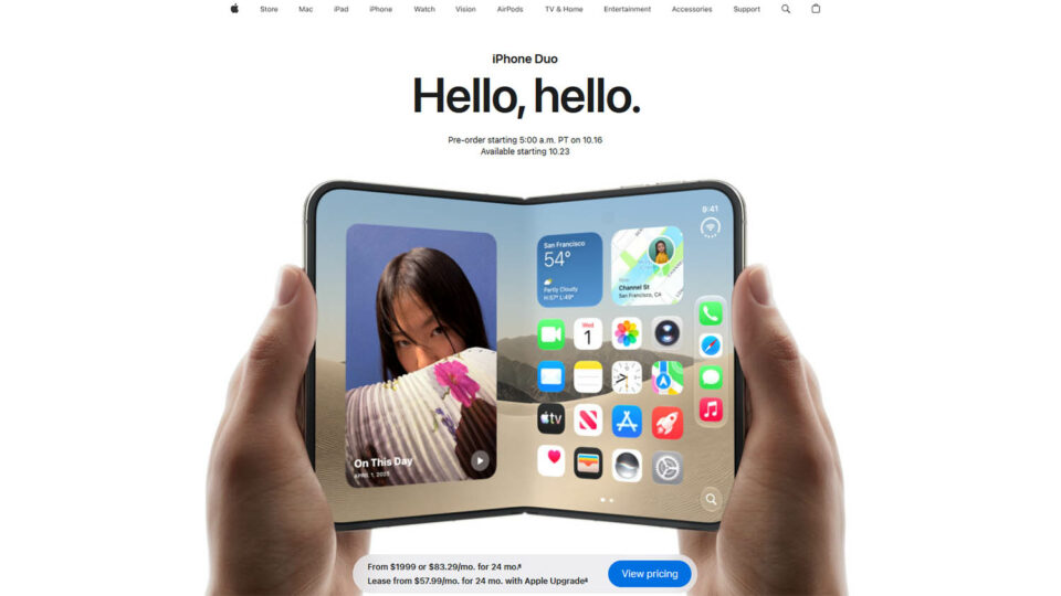 iPhone Duo. Скриншот сайта apple.com