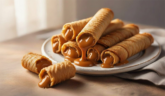 Хрустящие трубочки с вареной сгущенкой