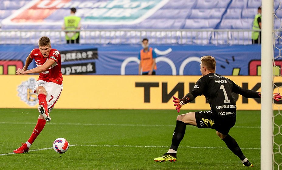 Гол Александра Соболева принес «Спартаку» первую победу в чемпионате. Фото: РПЛ