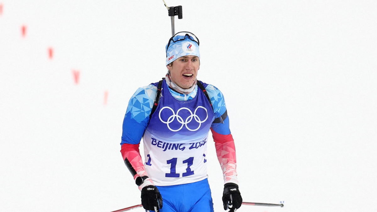 Эдуард Латыпов на финише гонки преследования. Фото: REUTERS