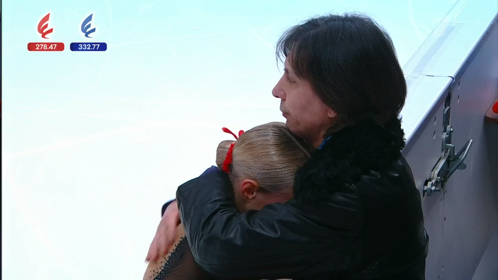 Елена Костылева после травмы. Фото: стоп-кадр прямого эфира