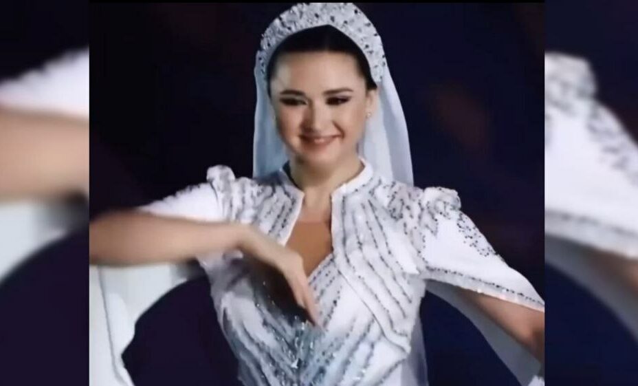 Свадебное платье Камилы Валиевой для шоу Навки. Фото: Telegram-канал Teamkvalieva