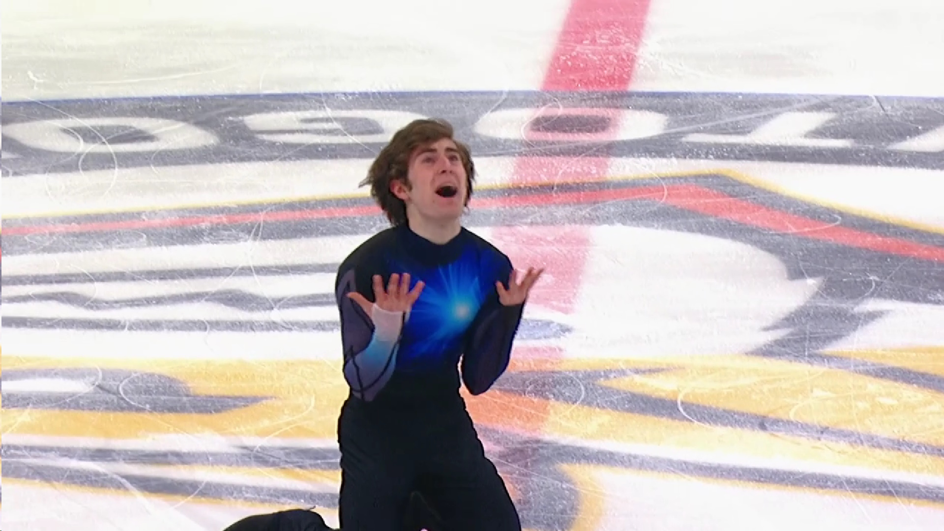 Марк Кондратюк после проката. Фото: стоп-кадр прямого эфира 