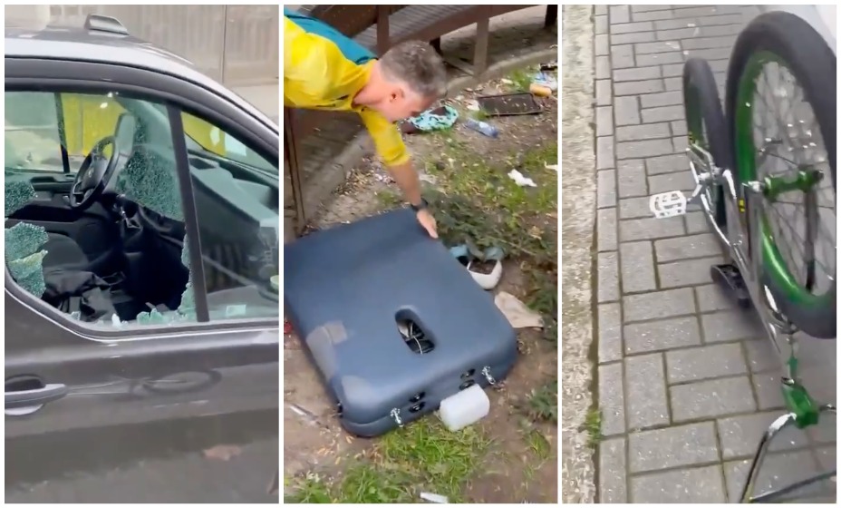 Члены сборной Австралии по велоспорту опубликовали видео, на котором запечатлели нападение на их микроавтобус. Фото: Соцсети сборной Австралии