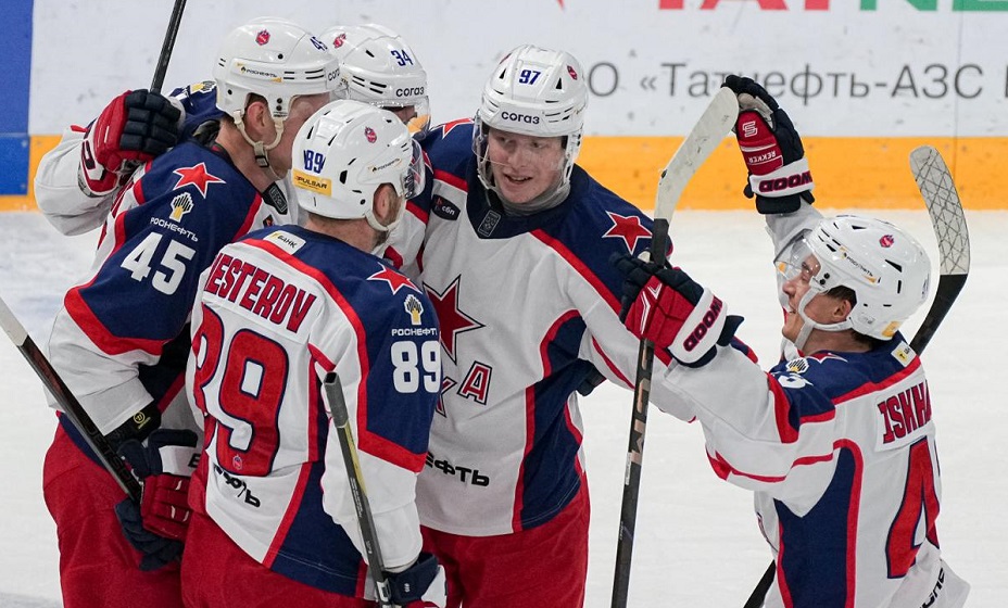 Гол Окулова принес победу ЦСКА в матче КХЛ с московским «Динамо». Фото: ХК ЦСКА